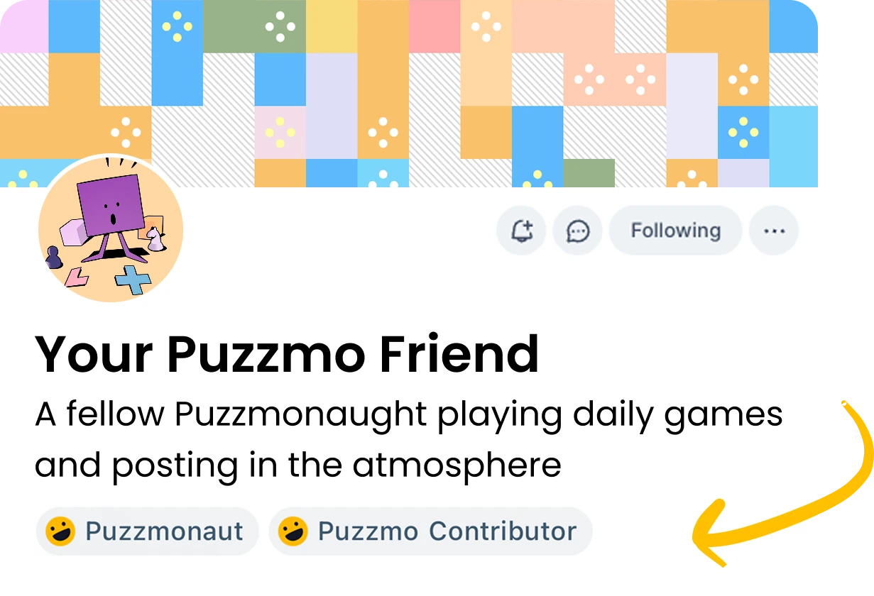 Friend profile showing Puzzmo labels